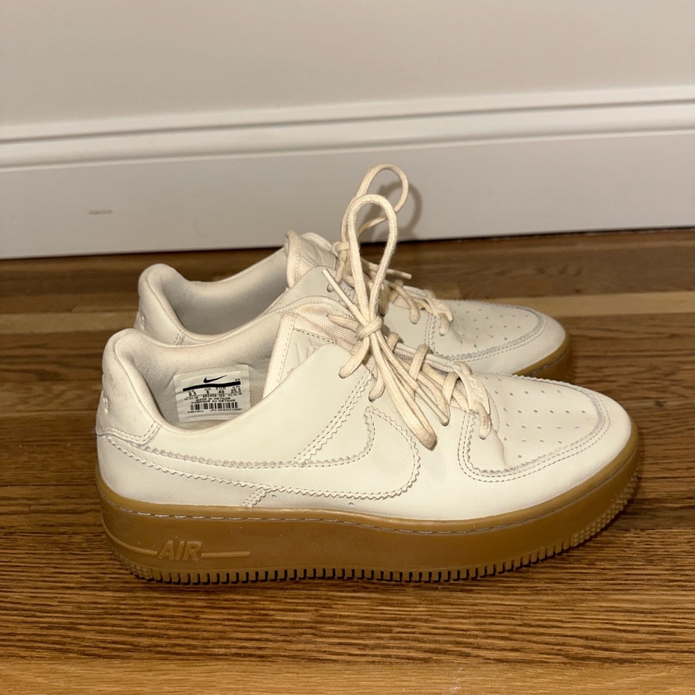 Nike Air Force 1 LX Low Cream Sneakers with Gum Sole